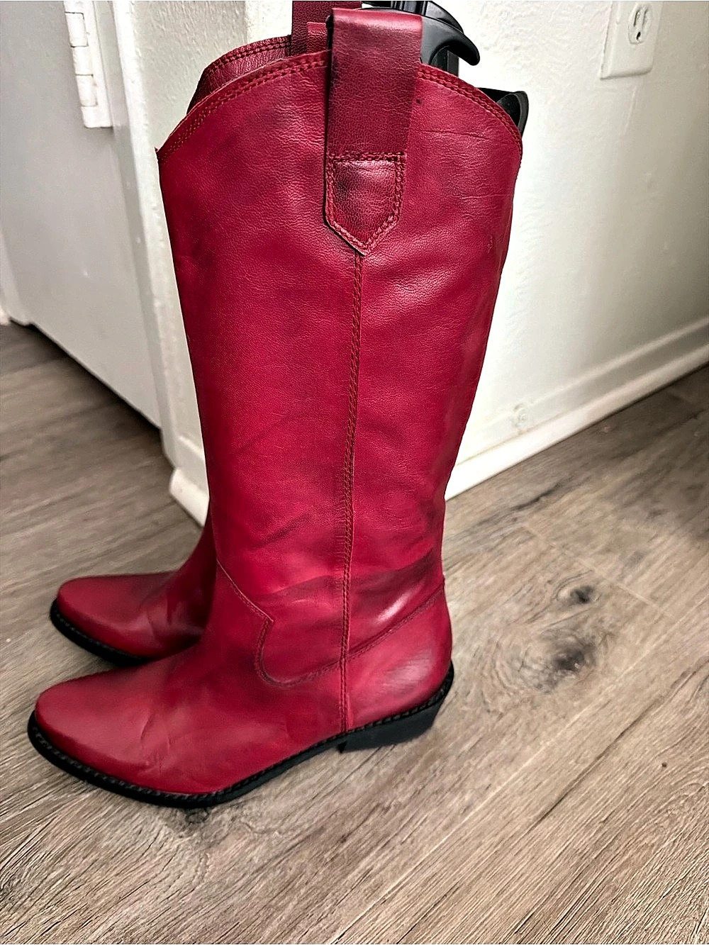 Franco Sarto Billie Western Knee High Boot Boots Red US 7